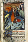 South Africa, National Library of South Africa, Capetown, St Christopher from a 14th century manuscript from a Book of Hours